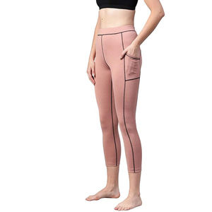 Leggings taille haute avec poche latérale pour téléphone, contrôle du ventre, tissu doux sans couture, pour entraînement, course à pied, yoga - Product Image 2