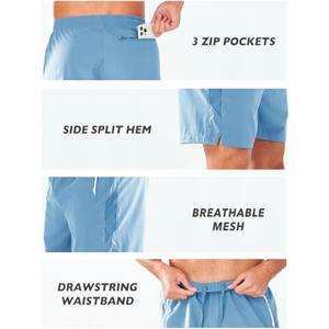 กางเกงขาสั้นกีฬาลำลองสำหรับผู้ชายรุ่นใหม่สำหรับฤดูร้อน แห้งเร็ว ระบายอากาศได้ดี มีเชือกผูกเอวยืดหยุ่น เหมาะสำหรับวิ่งออกกำลังกายและเล่นโยคะ - Product Image 3