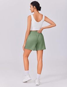 Shorts de sport taille haute sans couture pour femme, effet push-up, style cycliste, leggings de yoga froncés pour femme - Product Image 3