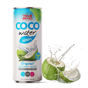 Precio de Fábrica, Muestra Gratis, Agua de Coco 100% Original 320ML, NFC, OEM/ODM, Marca Privada, Fabricante NAM VIET GROUP, Agua Potable - Product Image 1