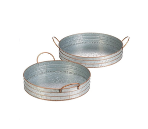 Plateau de service vintage en acier inoxydable doré pour cuisine, idéal pour le pain, les sushis, les snacks, les biscuits, les fruits et les aliments – Présentoir métallique - Product Image 1