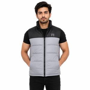 Men's Quilted Puffer Vest Wholesale Sleeveless Men's <b>Jackets</b> Padded Winter Bodywarmer Stand Collar Full Zip Outdoor Casual Vest - Product Image 1