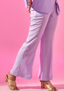 Pantalon Évasé Élégant en Crêpe Lavande pour Femme – Confortable, Taille Haute, Coupe Ample pour le Bureau, les Tenues Décontractées, les Fêtes ou les Soirées - Product Image 3