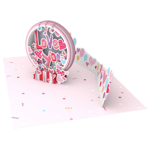 Carte de vœux romantique en forme de globe à neige 3D avec enveloppe, ballon cœur, faite à la main, pour occasions spéciales - Product Image 2