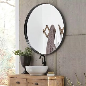 Modern <b>Round</b> Wall <b>Mirror</b> With Slim <b>Black</b> Metal Frame Decorative Bathroom Vanity <b>Mirror</b> for Bedroom Living Room From REHMAN CRAFT - Product Image 4