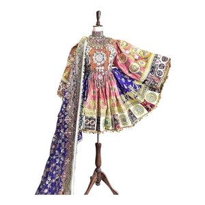 Precios al por Mayor de los Últimos Vestidos Afganos Kuchi, Vestidos Étnicos Gitanes Tribales de Estilo Afgano, Ropa de Mujer Hasta la Rodilla, Vestidos de Boda Afganos - Product Image 1