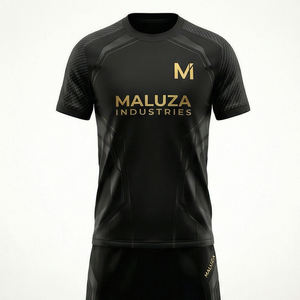 Ensemble d'entraînement de football professionnel pour hommes, maillot de foot personnalisé, short noir et or, uniforme sportif - Product Image 1