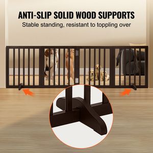 Barrera para Mascotas de Interior de 24 Pulgadas de Alto x 80.3 Pulgadas de Ancho, Puerta Plegable de 4 Paneles, Valla Ajustable y Versátil para Perros, Puertas y Corrales Amplios para Mascotas - Product Image 4