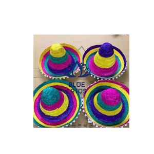 Chapeau mexicain en paille tressée écologique, sûr et propre, idéal pour la plage, les voyages et les déguisements de fête, prix d'usine. - Product Image 1