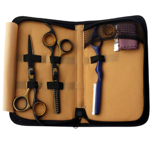 Kit de ciseaux de coiffure professionnels en acier inoxydable pour la coupe et l'éclaircissement des cheveux - Product Image 1