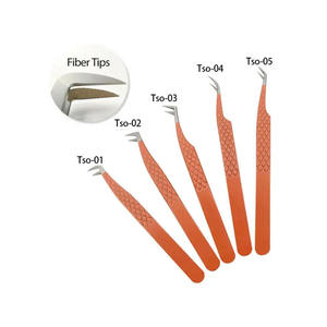 Pince à épiler pour cils DANTRIC IMPLANTS Orange Precision, en acier inoxydable durable, à pointe lisse, 10 mm, pour extensions de cils, outils de maquillage - Product Image 6