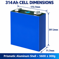 Cellule de batterie prismatique au phosphate de fer et de lithium à semi-conducteurs OEM 314Ah 3.2V, 8000 cycles, pour modules de stockage d'énergie solaire