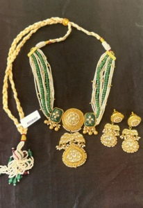 TISHYA DIAMOND - Juego de Collar Étnico de Aleación de Cobre Chapado en Oro con Piedras de Ónix y Borla para Mujer, Joyería de Boda - Product Image 5