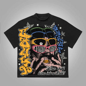 T-shirt homme surdimensionné imprimé personnalisé DTG DTF, style streetwear, prix usine, vente en gros - Product Image 6