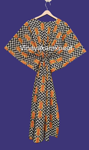 Elegante Kaftán Midi con Estampado de Leopardo, Mangas Medias, Cintura Alta, Tejido de Algodón Ecológico y Transpirable - Product Image 2