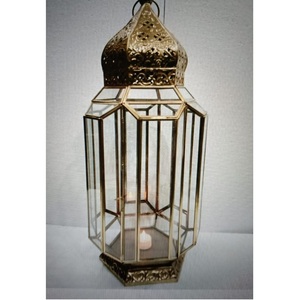 Classic Design Handmade Metal Candle Holders <b>Lantern</b> Top <b>Silver</b> Glass Jar Customized Print Living Room Decoration Candle Holder - Product Image 5