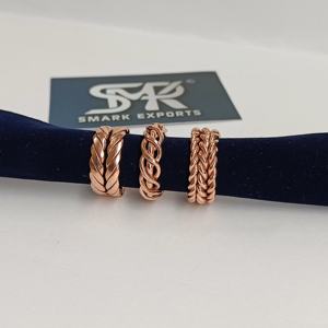 Bague en cuivre tressée à maillons épais, faite à la main, bande en cuivre tissée, audacieuse, style traditionnel et moderne, thérapie magnétique, légère - Product Image 3