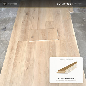 Parquet en chêne blanc scandinave contrecollé 15 mm, planches larges de 7,5 pouces, beige sablé, à languettes et rainures - Product Image 1