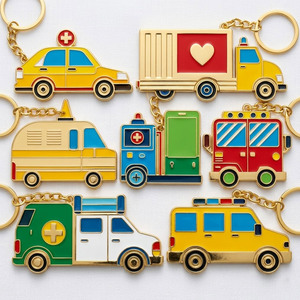 Porte-clés en métal émaillé personnalisé en forme de véhicule, porte-clés de voiture, design en forme de voiture - Product Image 5