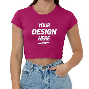 Women's Crop T Shirt High Workout Gear Short Sleeve Crewneck Crop Tops Seamless Performance Gym Exercise Crop T Shirts - Product Image 1