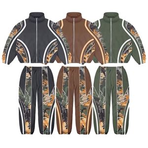 Men's <b>Camouflage</b> <b>Tracksuit</b> Set Full Sleeve Zipper Closure Sporty Style Autumn Wear Breathable Polyester Material Regular Fit - Product Image 4