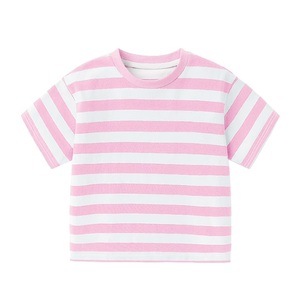 เสื้อยืดคอกลมลายทางสำหรับเด็กผู้ชาย ผ้าฝ้ายนุ่ม สวมใส่สบาย แขนสั้น เหมาะสำหรับเด็กๆ สวมใส่ได้ทุกวัน - Product Image 5