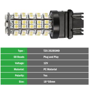 Kit 10 Lampadine LED T25 3528SMD per Auto, 760lm 6000K Bianco Puro, Ricambio per Indicatori di Direzione - Product Image 2