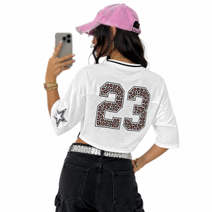 Maillot de football américain court pour femme, collection été 2026, en maille, tenue d'équipe, vêtements de sport personnalisés coupés et cousus, fournisseur d'usine OEM ODM - Product Image 5