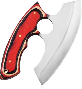 Cuchillo Ulu de Acero Inoxidable Hecho a Mano por Sheikh Enterprises, Mango de Madera Pakka, Hoja de Punta Caída para Cocina Industrial, Bricolaje y Picado - Product Image 2