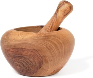 Juego de Mortero y Maja de Madera de Primera Calidad, Molinillo de Hierbas y Especias para Cocina - Product Image 2