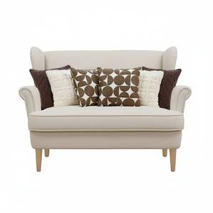 Juego de 6 Fundas Decorativas para Cojines SOGA, Color Marrón Chocolate, Tejido con Pompones Crema, Diseño Geométrico Retro, para Cojines de Asiento y Almohadas - Product Image 1