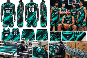 Ensembles d'uniformes de basketball unisexes pour adultes, maillots et shorts personnalisés pour équipes, 100 % polyester, séchage rapide, respirant, écologique, col ras du cou/en V - Product Image 6