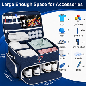 Bolsa Organizadora para Zapatos de Golf WARPRO INDUSTRY, Almacenamiento Multicompartimento, Tela Oxford Impermeable, Ligera, Acolchada con Diseño de Diamantes - Product Image 3