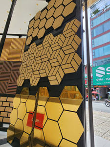 Panneau acoustique incurvé 3D 1220x2420mm, panneau insonorisant, noyau en MDF de 21mm, cadre en bois massif, isolation en fibre de polyester 100%, imperméable - Product Image 5