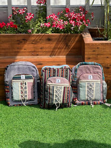 การออกแบบใหม่กระเป๋าแล็ปท็อปกัญชากระเป๋าเป้สะพายหลังที่ยั่งยืนมาใหม่ปอกระเจาด้วยวัสดุผ้าฝ้าย U Nisex กระเป๋าเป้สะพายหลังเดินทางหลายใช้ - Product Image 2