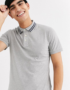 Men's <b>Grey</b> Short Sleeve <b>Polo</b> <b>Shirt</b> Solid Color Cotton Pique Knitted Casual Style Breathable Button Down Collar - Product Image 4