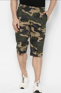 Pantalones Cortos Bermuda de Camuflaje para Hombre, Cintura Elástica, Bolsillos, Transpirables, Casuales, de Poliéster Tejido, Corte Medio - Product Image 1