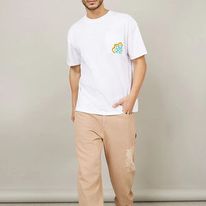 T-shirt personnalisé 100% coton, broderie et impression de logo sur mesure, tissu écologique, séchage rapide, respirant, col rond, coupe classique pour homme - Product Image 4