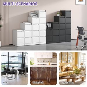Armoire à dossiers verticale en métal à 3 tiroirs pour format A4/Legal/Lettre, armoire à dossiers en acier pour bureau et maison avec serrure - Product Image 5