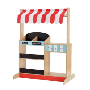 Juguete de Madera Ecológico para Niños, Juego de Imitación de Mercado, Tienda de Juguetes con Toldo, Juguete Educativo de Vietnam - Product Image 1