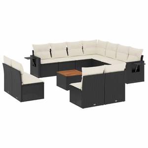 Conjunto de Sofás Modulares Grandes de Ratán PE Negro para Jardín, Elegante Colección de Muebles para Exteriores - Product Image 2