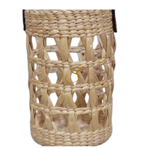 Cesta Porta Botellas de Vino Tejida con Jacinto de Agua – Bolso Rústico, Decoración Natural para el Hogar - Product Image 3