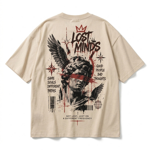 Camiseta de Hombre, Corte Regular, Lisa, con Estampado DTF Personalizado, de Algodón, Estilo Urbano, Manga Corta, Casual, Ecológica, 220g - Product Image 2