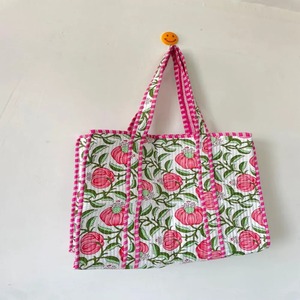 Quilted Cotton Tote <b>Bag</b> <b>Indian</b> Made Eco-Friendly Boho Open Top Vintage Shoulder <b>Bag</b> Women's Carry <b>Bag</b> - Product Image 3