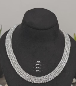 Luxury Moissanite Tennis Necklace Pear Cut <b>Iced</b> <b>Out</b> VVS Diamond Look Hip Hop Jewellery White Gold <b>Chain</b> Shine - Product Image 3