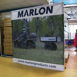 Pop up <b>Display</b> Backdrop Factory Directly Selling Advertising Stand Custom Logo Printing <b>Wall</b> Stand Backdrop with Black Backing - Product Image 1