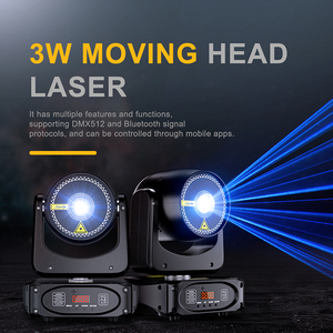 SHEHDS Luz Láser de Cabeza Móvil de 3W, Proyector de Patrones de Animación RGB, Luz Láser para DJ con DMX512 de 26 Canales, Solución de Iluminación para Discotecas - Product Image 4
