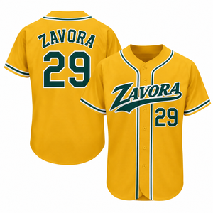 Custom Yellow Baseball Jersey OEM <b>Y2K</b> Streetwear Button Front V Neck Team Shirt Wholesale Private Label Sportswear Supplier USA - Product Image 3