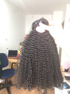 Bon marché, vente en gros, haute qualité, cheveux humains vierges cambodgiens Yaki lisses et crépus, extensions de tissage à double trame - Product Image 4