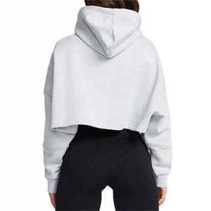 Women's Cropped Zip Up Hoodie Casual Long Sleeve Hooded Sweatshirt Fashion Streetwear Zip Crop <b>Jacket</b> - Product Image 4
